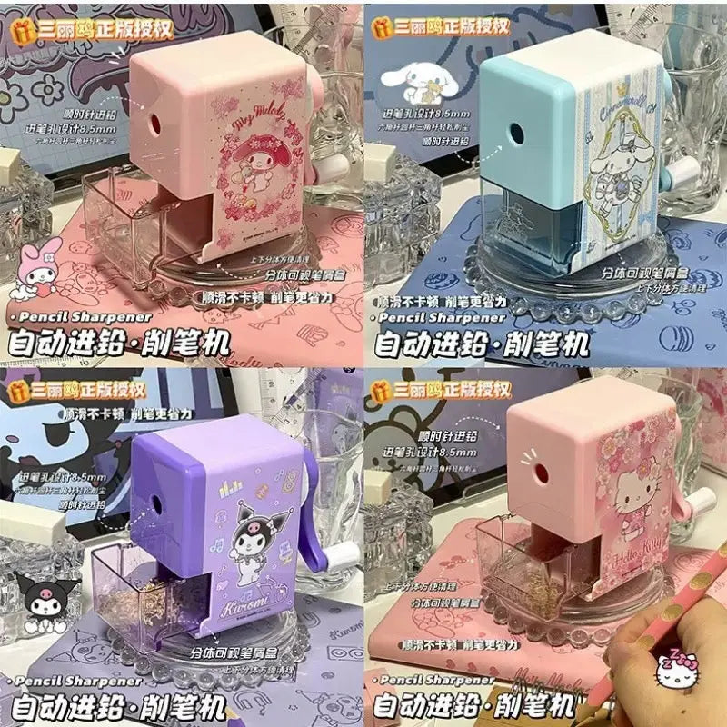 Cute Kawaii Manual Pencil Sharpener with Shavings Box