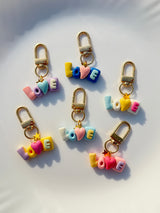 Pastel LOVE Letter Keychain Cute Aesthetic Charm Keyring
