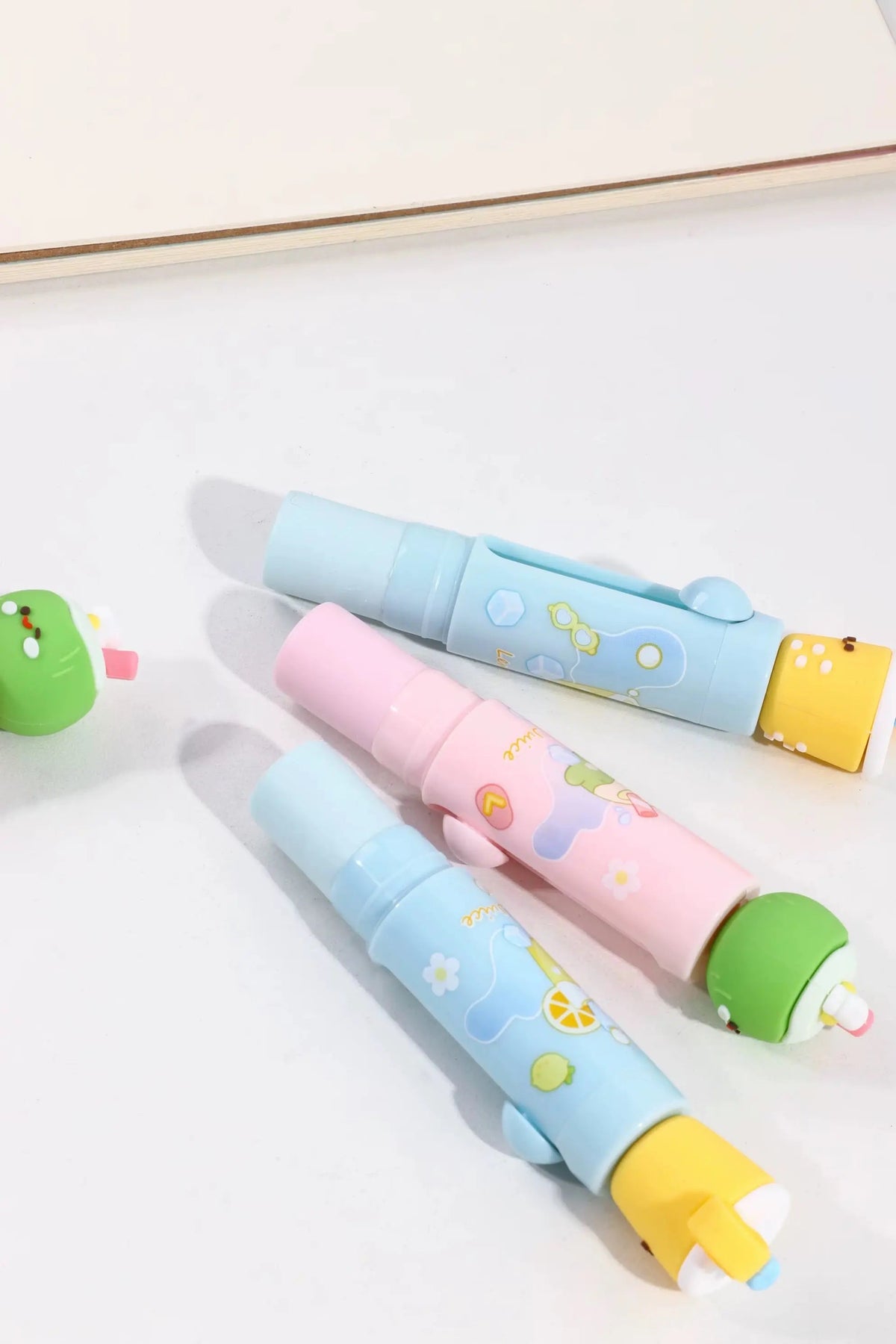 Cute Push Pull Stress Relief Eraser Kawaii Dessert & Bubble Tea Pencil Eraser for Kids