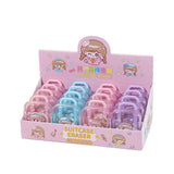 Cute Mini Suitcase Eraser Set Kawaii Cartoon Puzzle Erasers for Kids