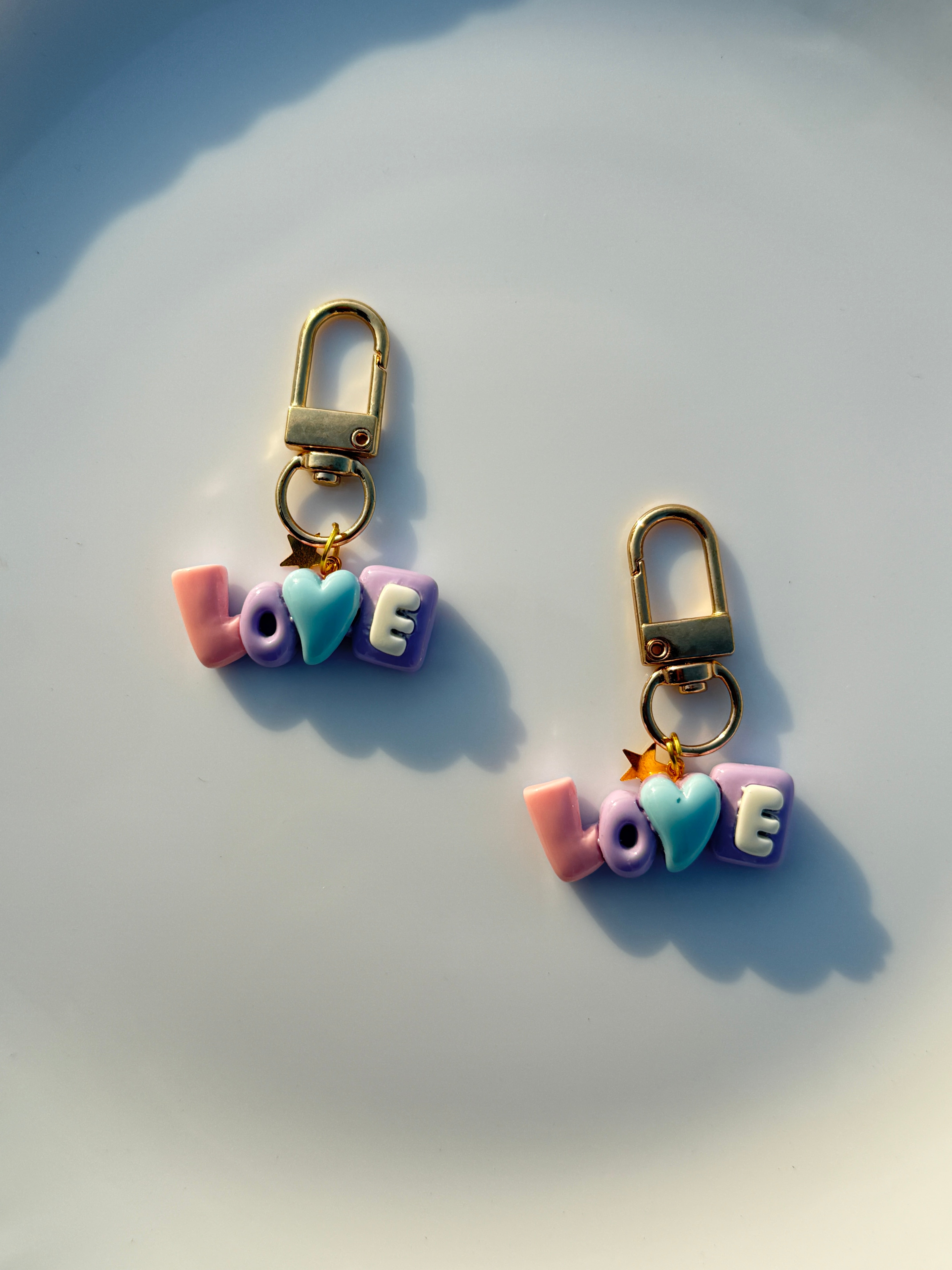 Pastel LOVE Letter Keychain Cute Aesthetic Charm Keyring