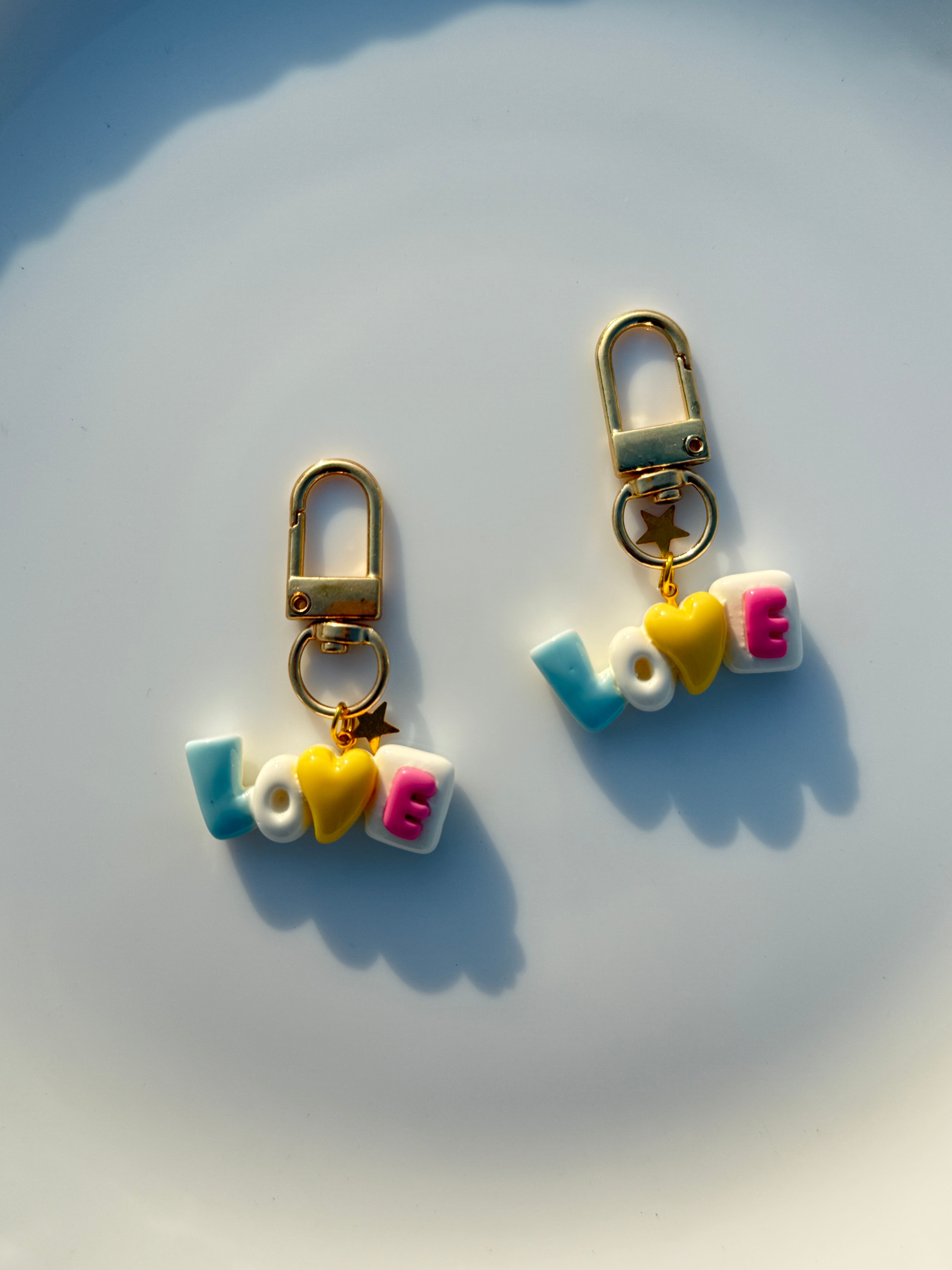 Pastel LOVE Letter Keychain Cute Aesthetic Charm Keyring