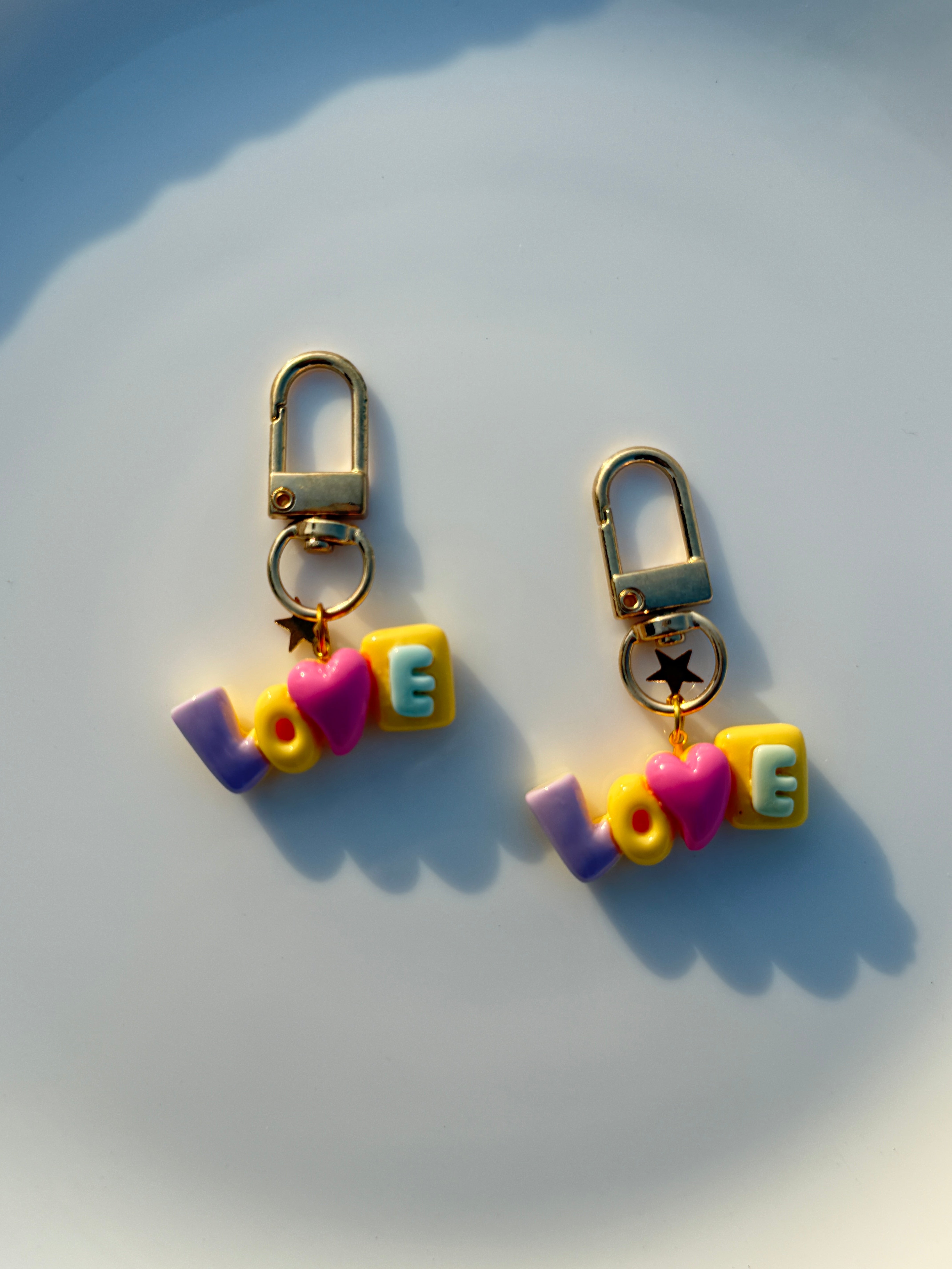 Pastel LOVE Letter Keychain Cute Aesthetic Charm Keyring