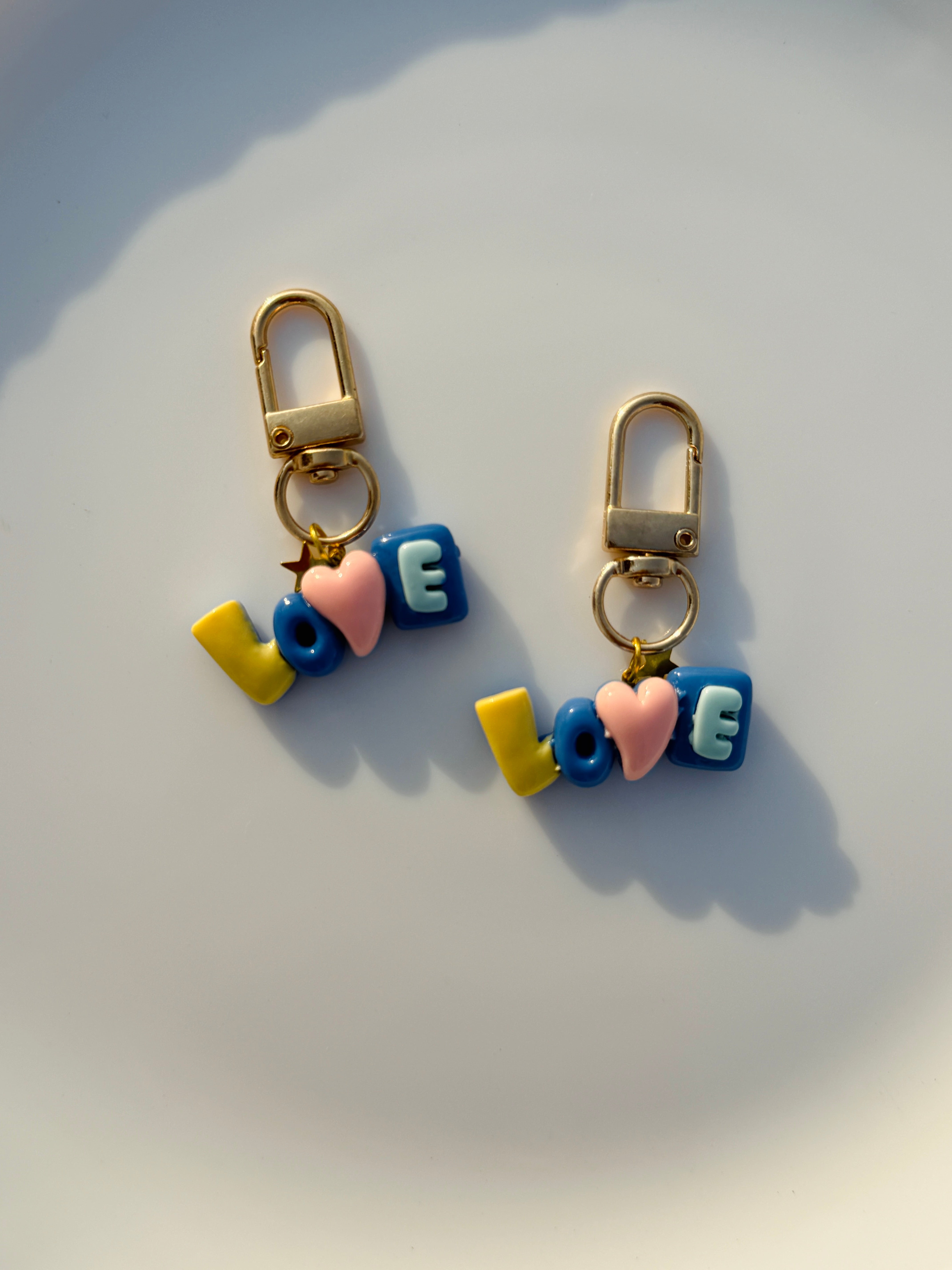 Pastel LOVE Letter Keychain Cute Aesthetic Charm Keyring