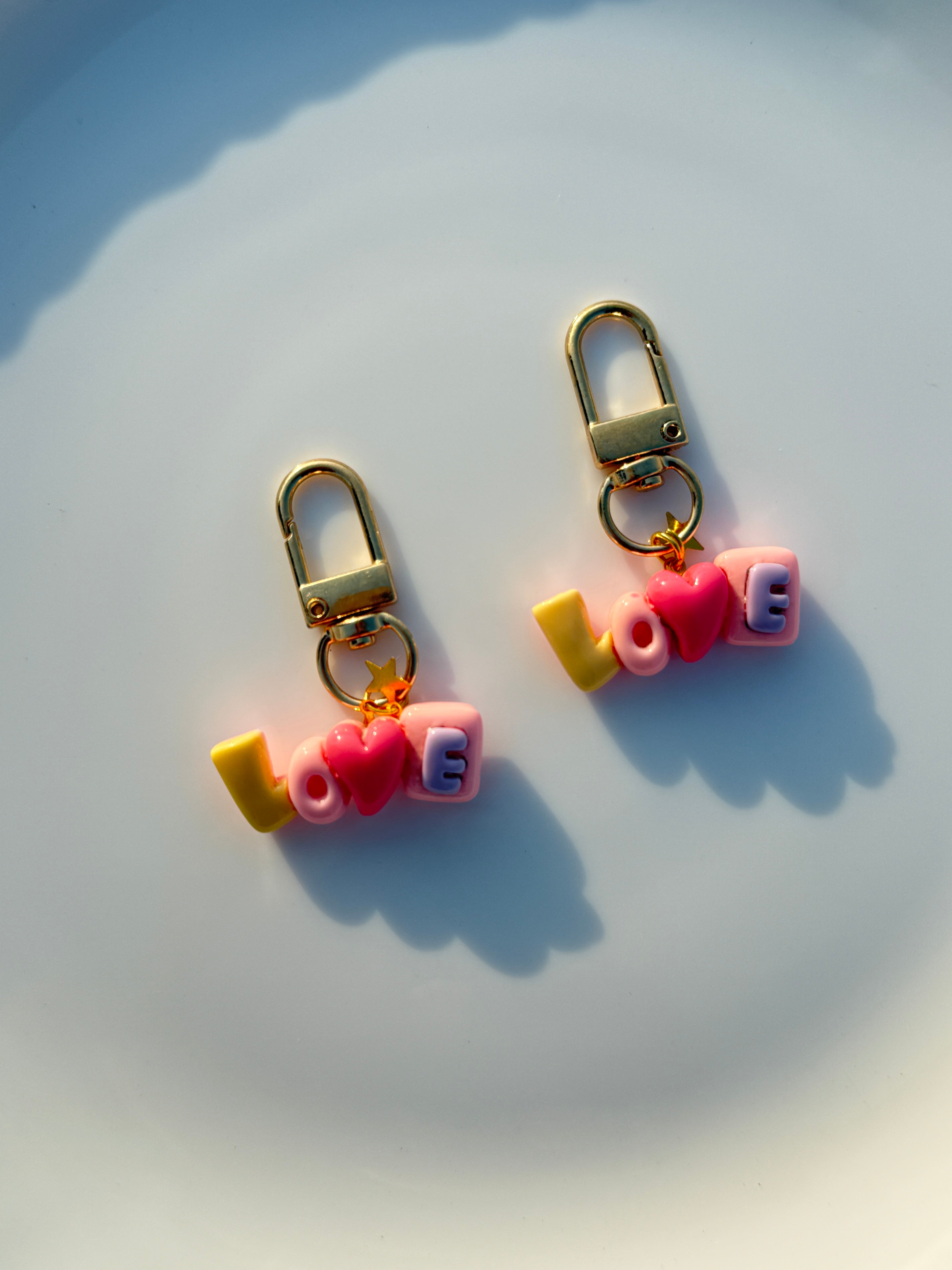 Pastel LOVE Letter Keychain Cute Aesthetic Charm Keyring