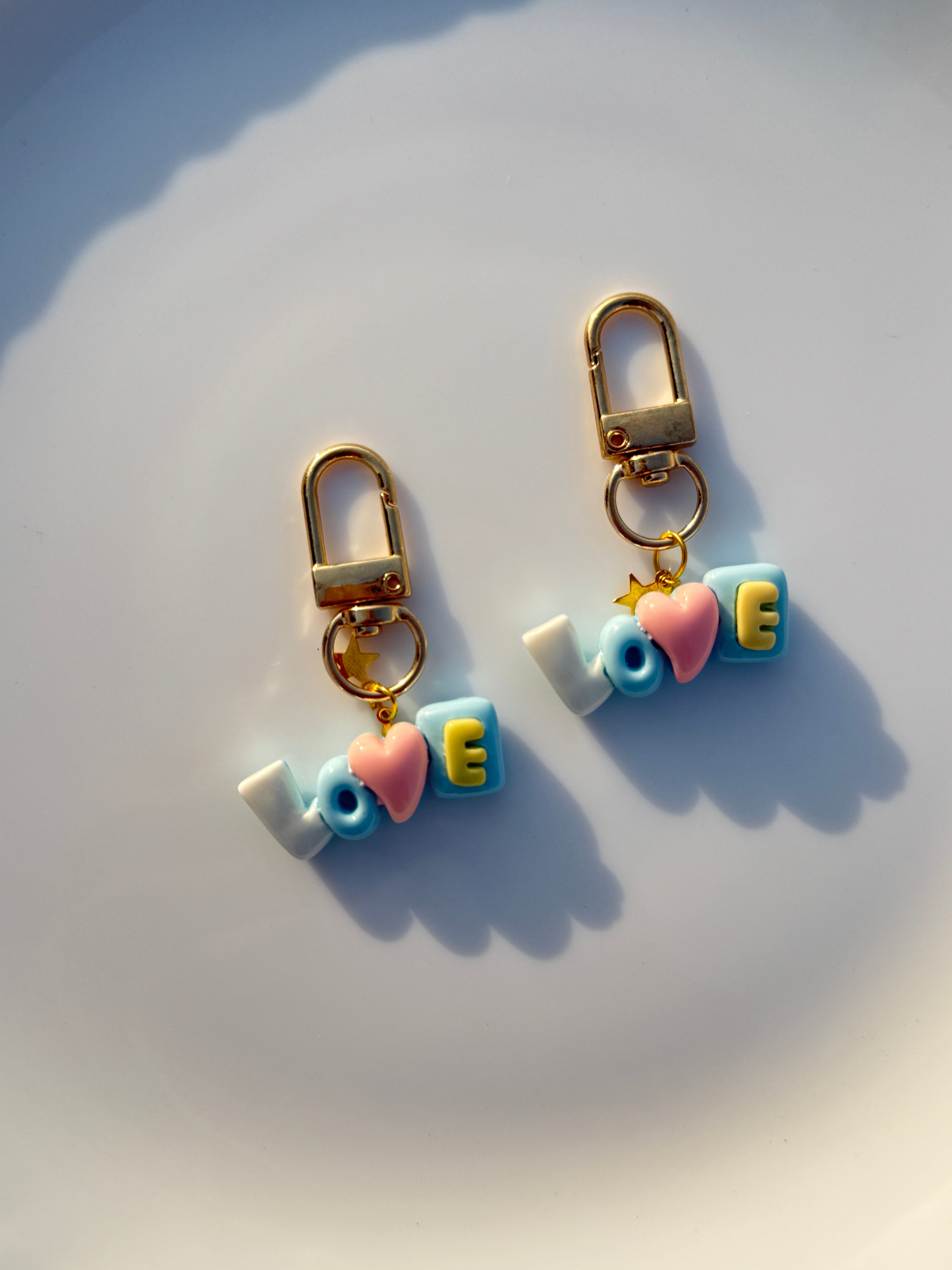 Pastel LOVE Letter Keychain Cute Aesthetic Charm Keyring