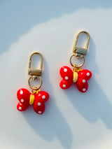 Polka Dot Butterfly Keychain Cute Pastel Bag Charm