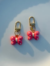 Polka Dot Butterfly Keychain Cute Pastel Bag Charm