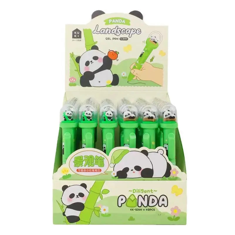 Cute Panda Landscape Gel Pen 0.5mm Kawaii Mini Panda Dome Pen