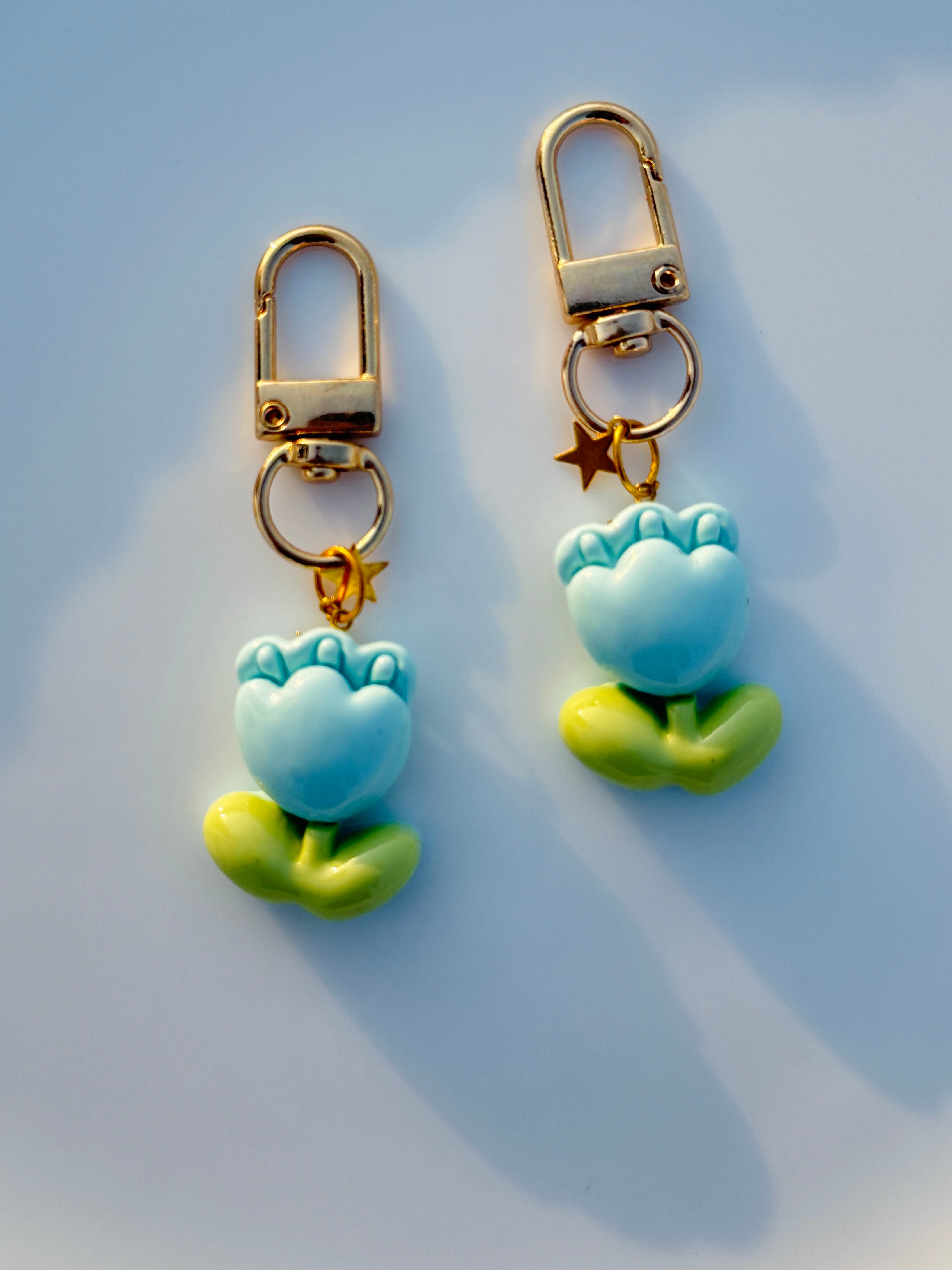 Pastel Tulip Flower Keychain Cute Aesthetic Bag Charm