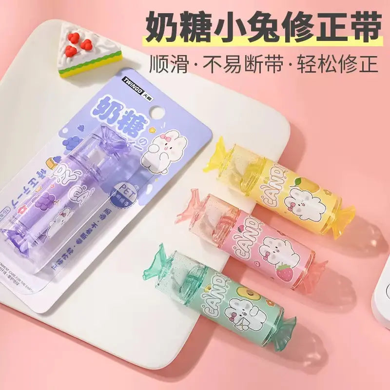 Cute Candy Bunny Correction Tape Roller Kawaii Mini White-Out Pen (4m x 5mm)