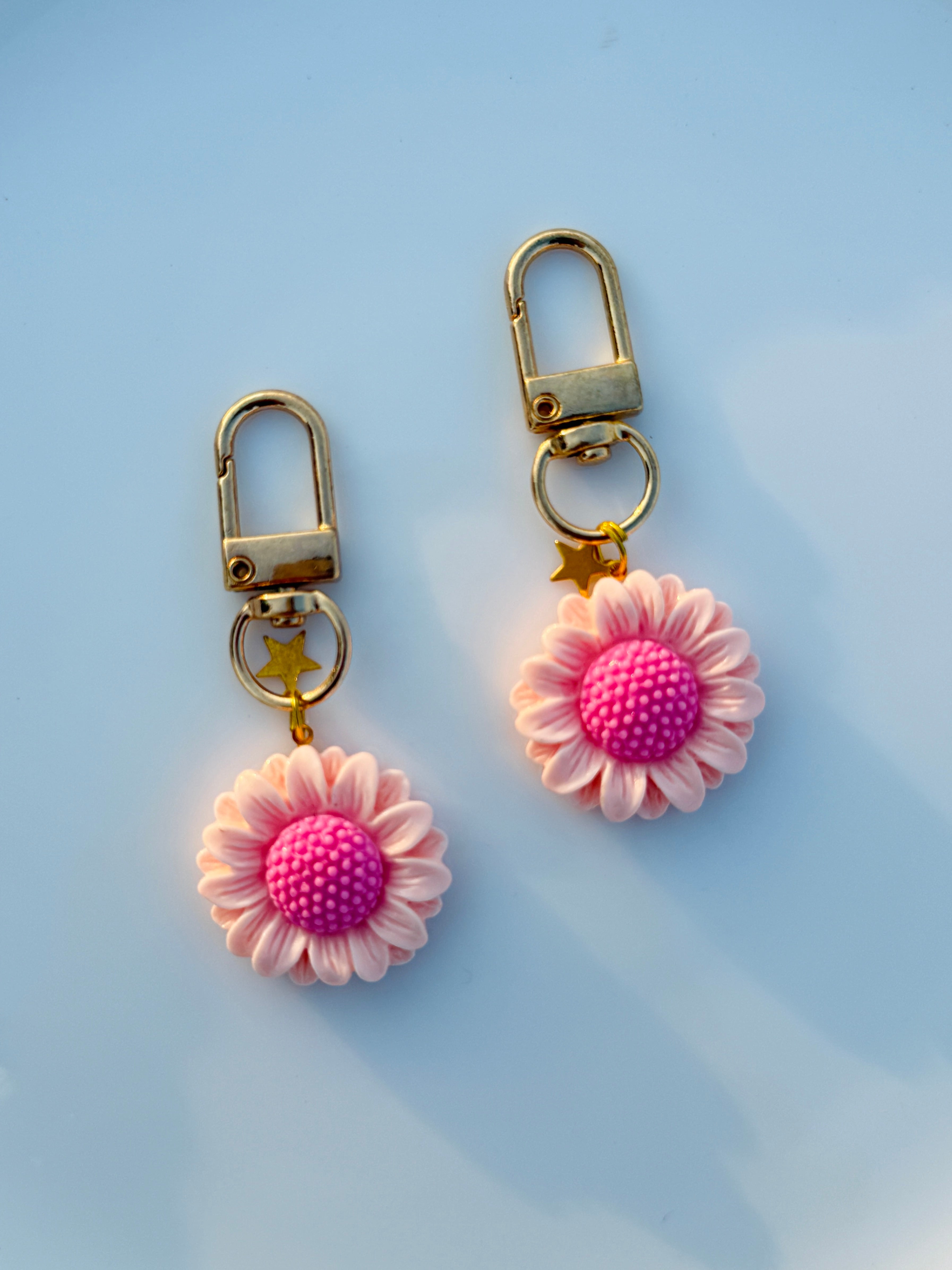 Pastel Daisy & Sunflower Keychain Cute Aesthetic Flower Charm