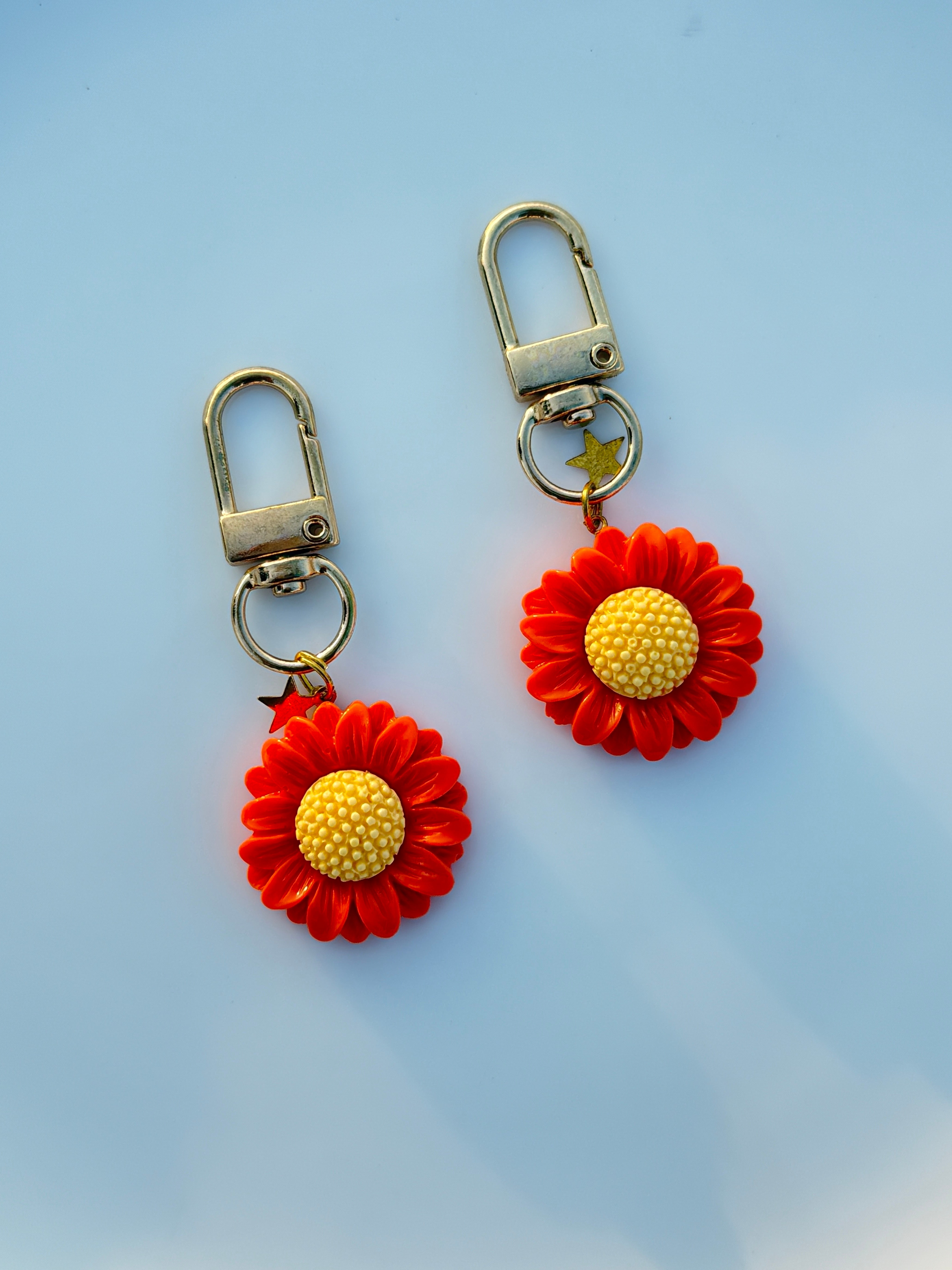 Pastel Daisy & Sunflower Keychain Cute Aesthetic Flower Charm
