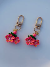 Blossom Cluster Flower Keychain Cute Spring Floral Bag Charm