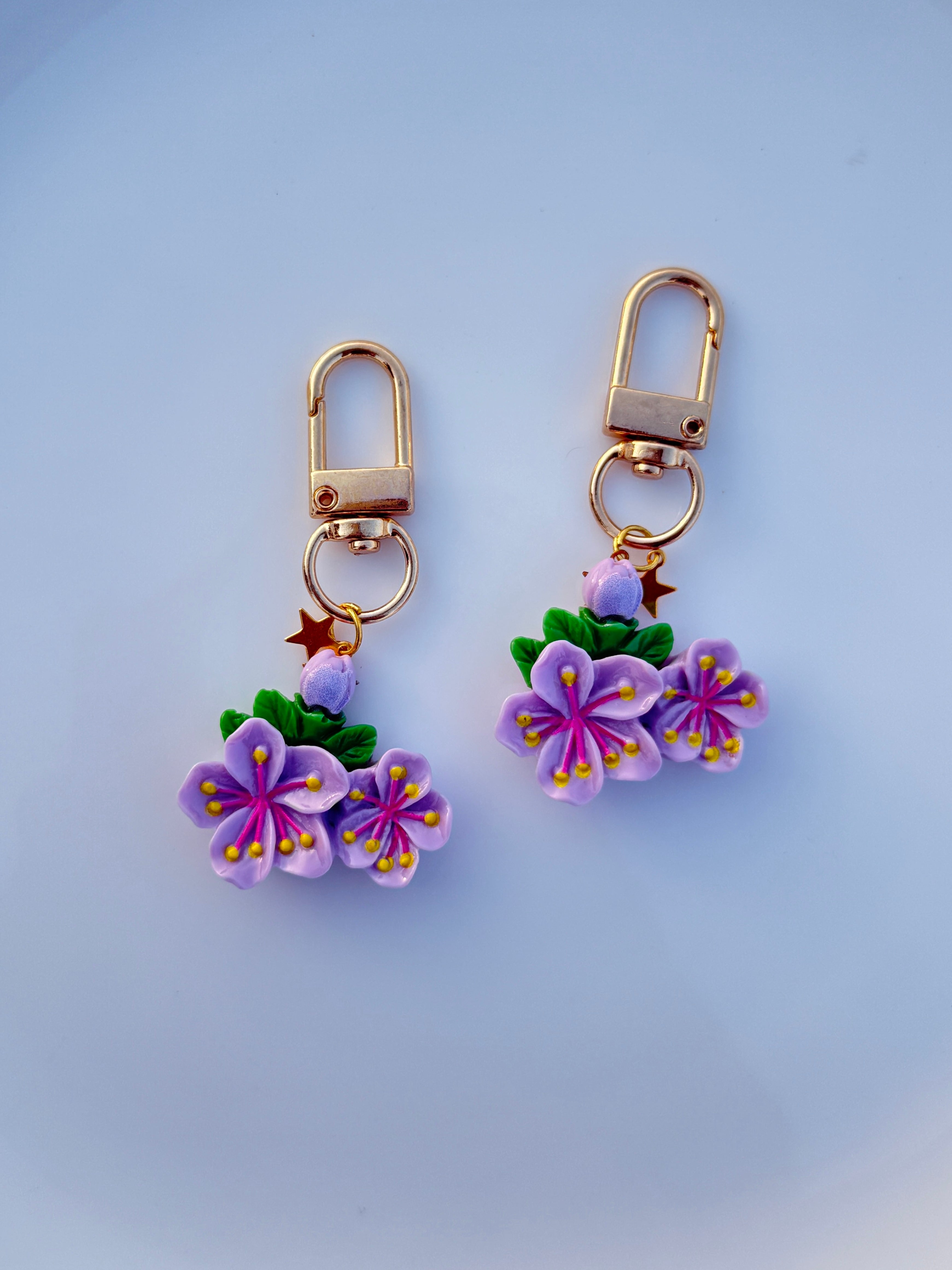 Blossom Cluster Flower Keychain Cute Spring Floral Bag Charm