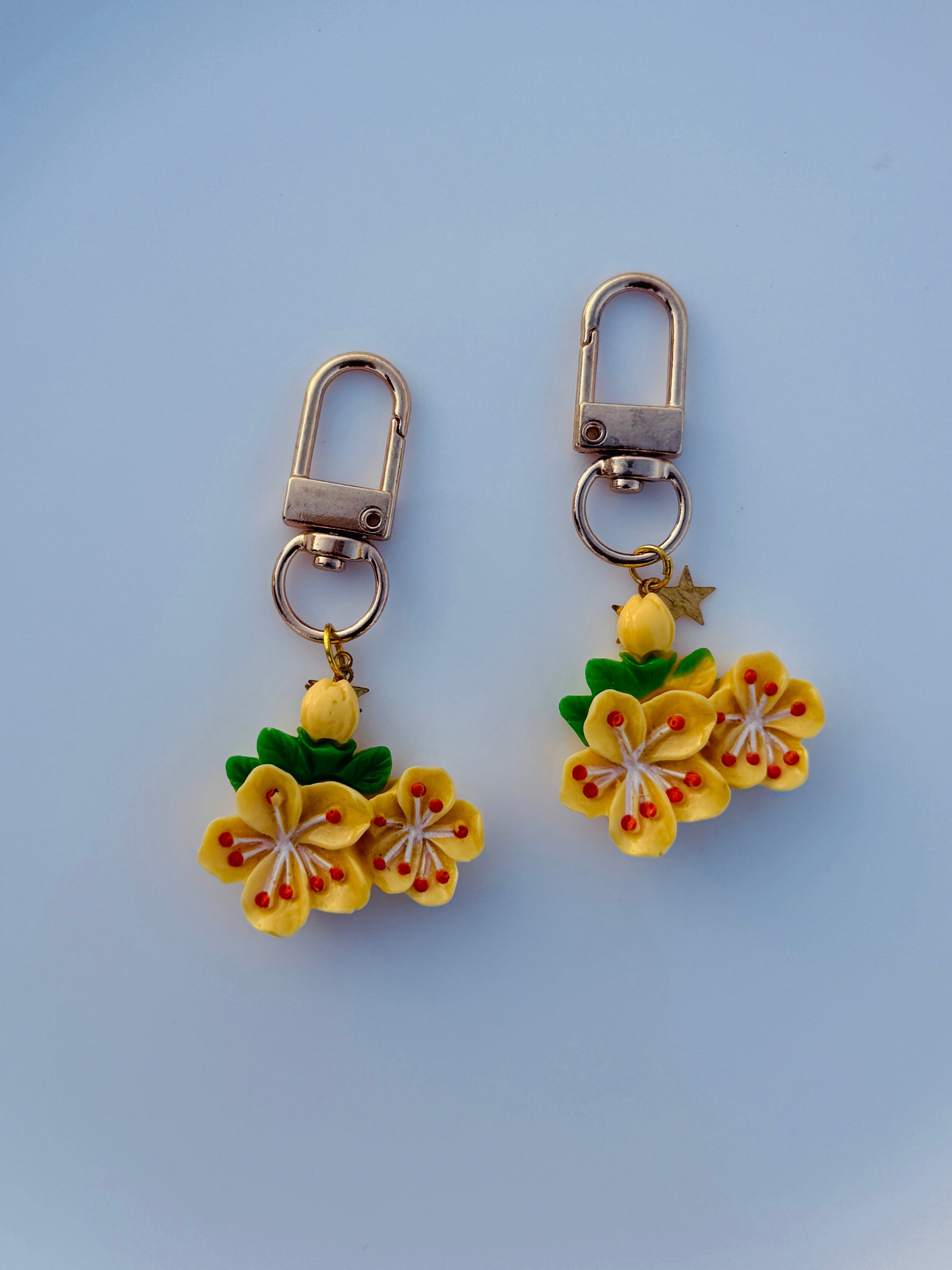 Blossom Cluster Flower Keychain Cute Spring Floral Bag Charm