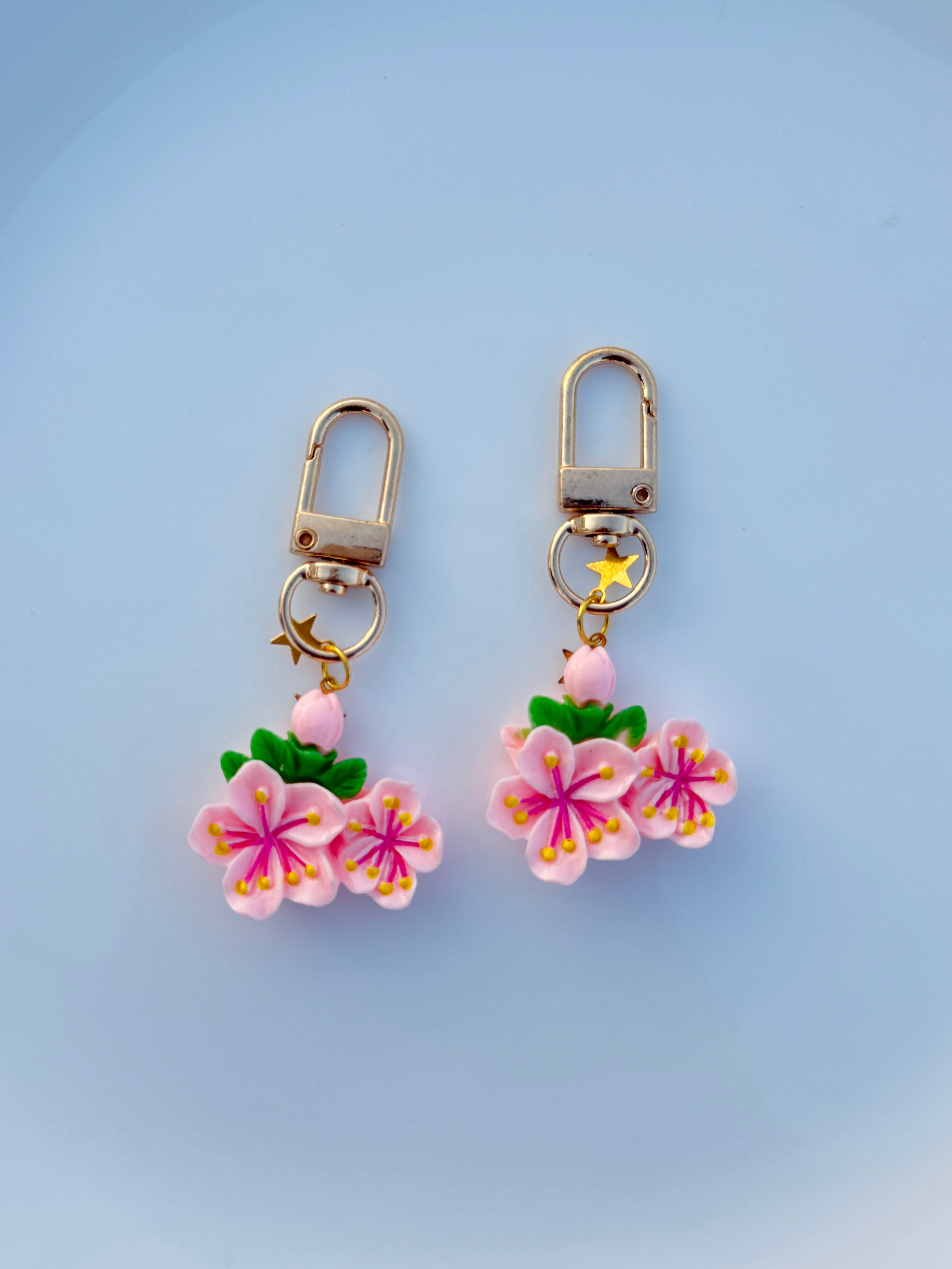 Blossom Cluster Flower Keychain Cute Spring Floral Bag Charm