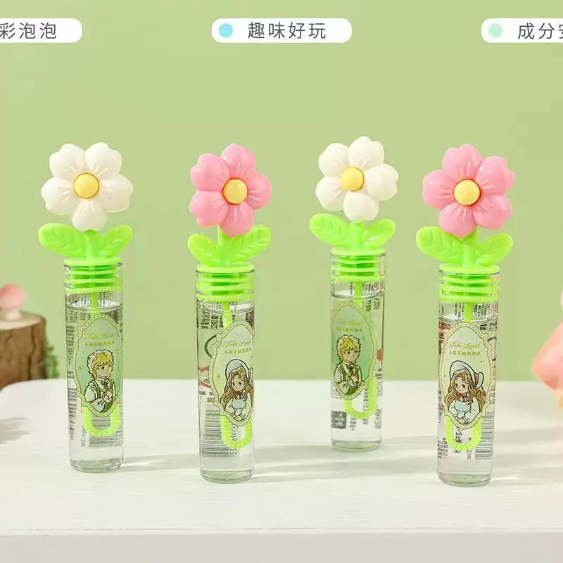 Cute Flower Bubble Wand Kids Soap Bubble Toy with Daisy Handle