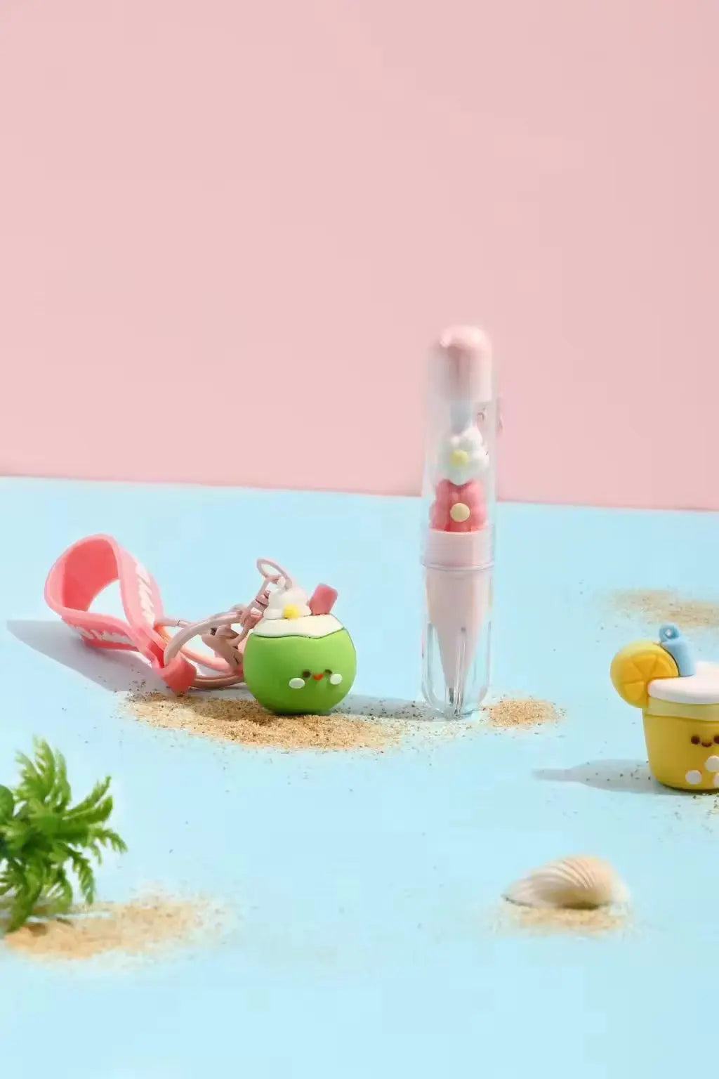 Cute Trendy Keychain Gel Pen 0.5mm Juice Coconut Lemon Kawaii Pen