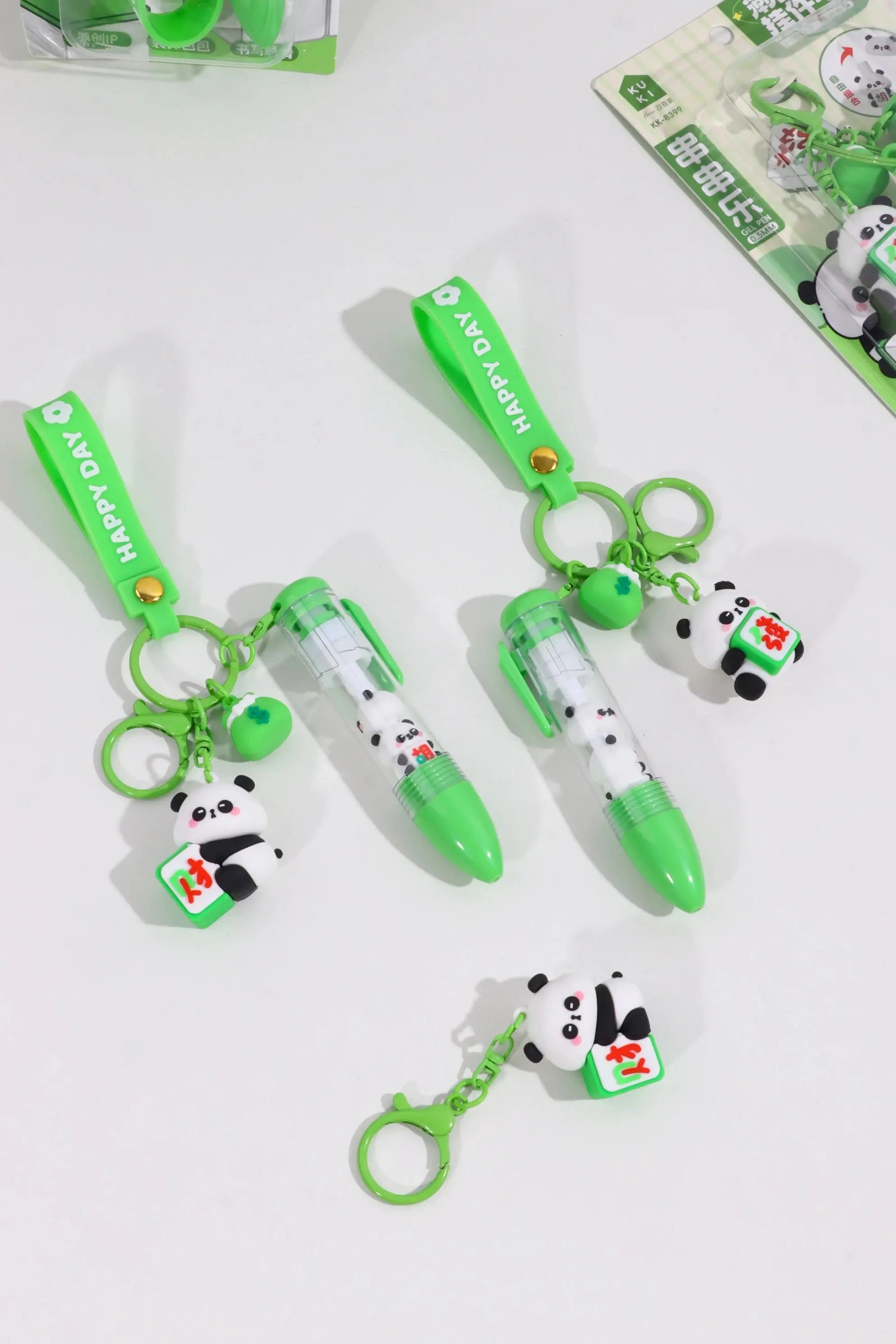Cute Panda Keychain Gel Pen 0.5mm Kawaii Black Ink Charm Pen