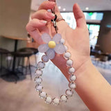 Cute Daisy Beaded Phone Charm Colorful Floral Wrist Strap Accessory