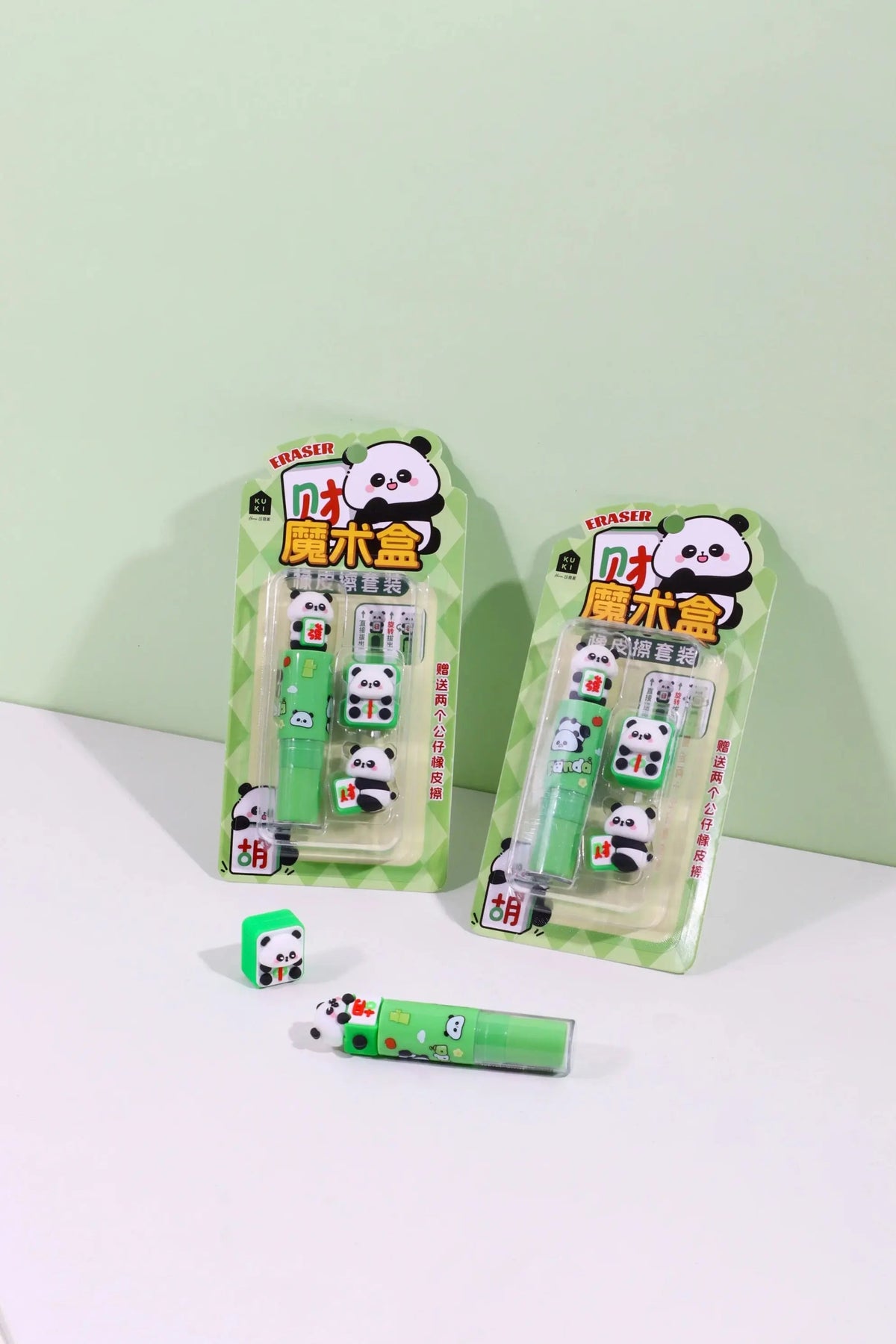 Cute Panda Magic Box Eraser Set Kawaii 3D Puzzle Eraser Gift Pack for Kids
