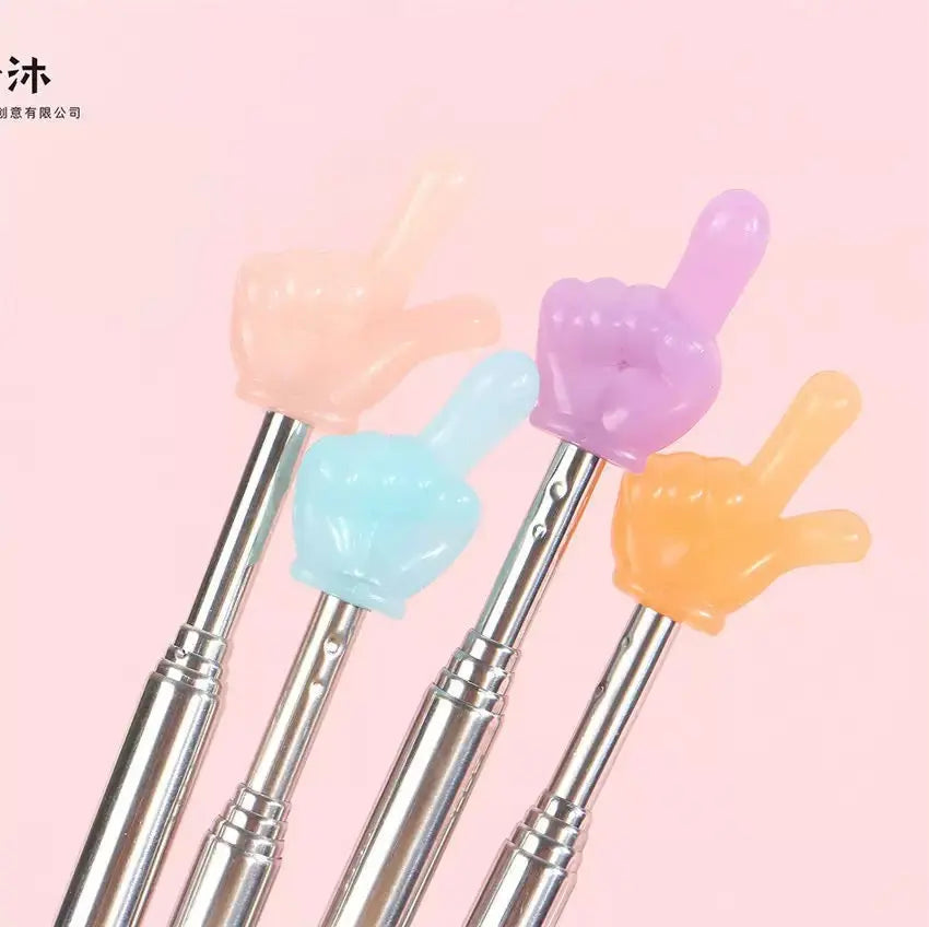 Cute Telescopic Glow Finger Pointer Stick Extendable Hand Pointer Toy for Kids