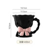 Elegant Bow Ceramic Coffee Mug Aesthetic Vintage Tea Cup