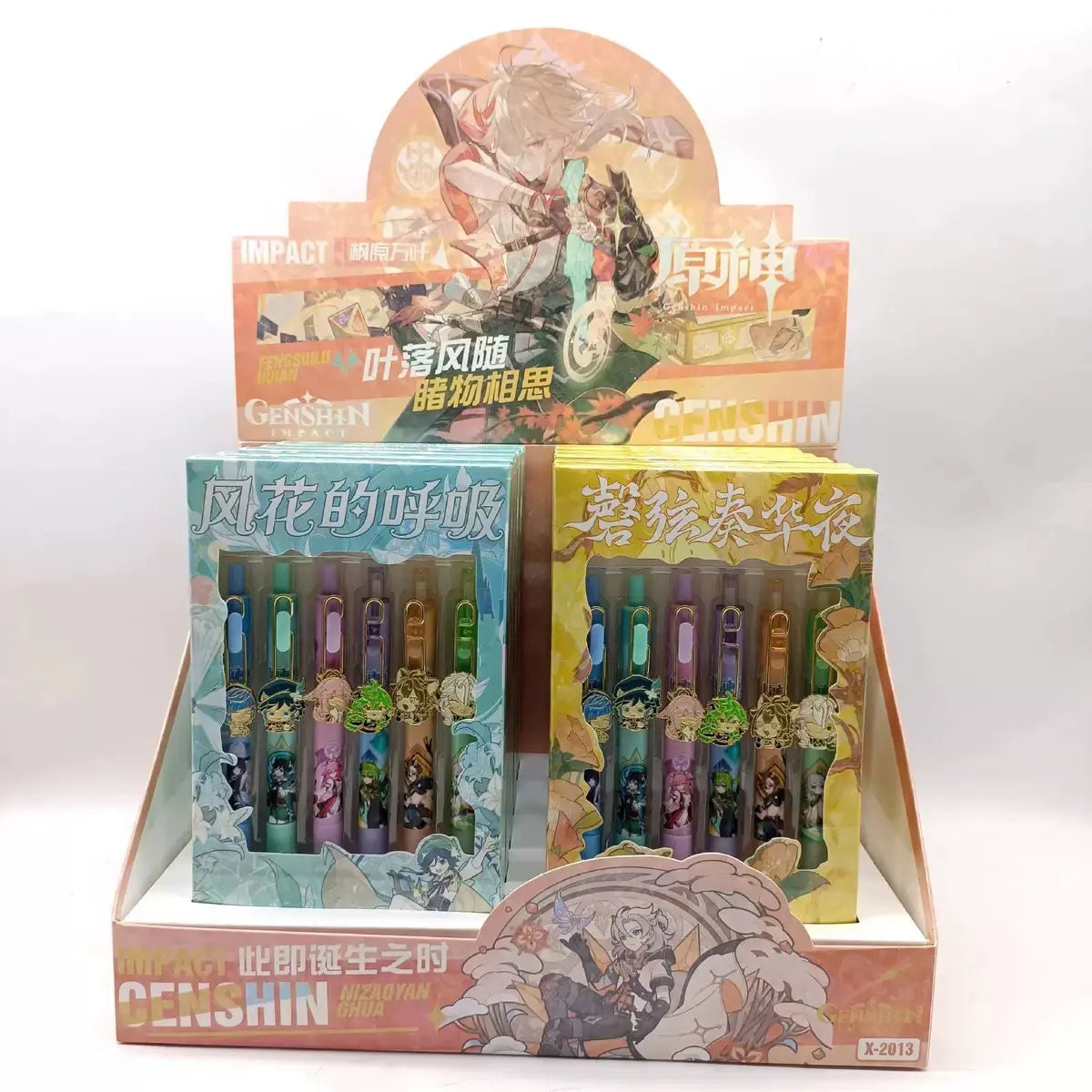 Genshin Impact Anime Gel Pen Set6 Colorful Character Pens (0.5mm Black Ink)