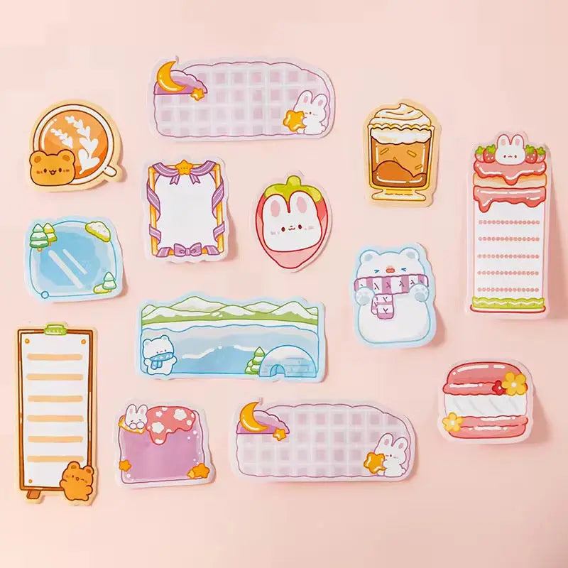 Kawaii Sticky Notes Set Cute Cartoon Memo Pads