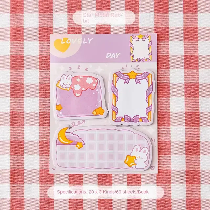 Kawaii Sticky Notes Set Cute Cartoon Memo Pads