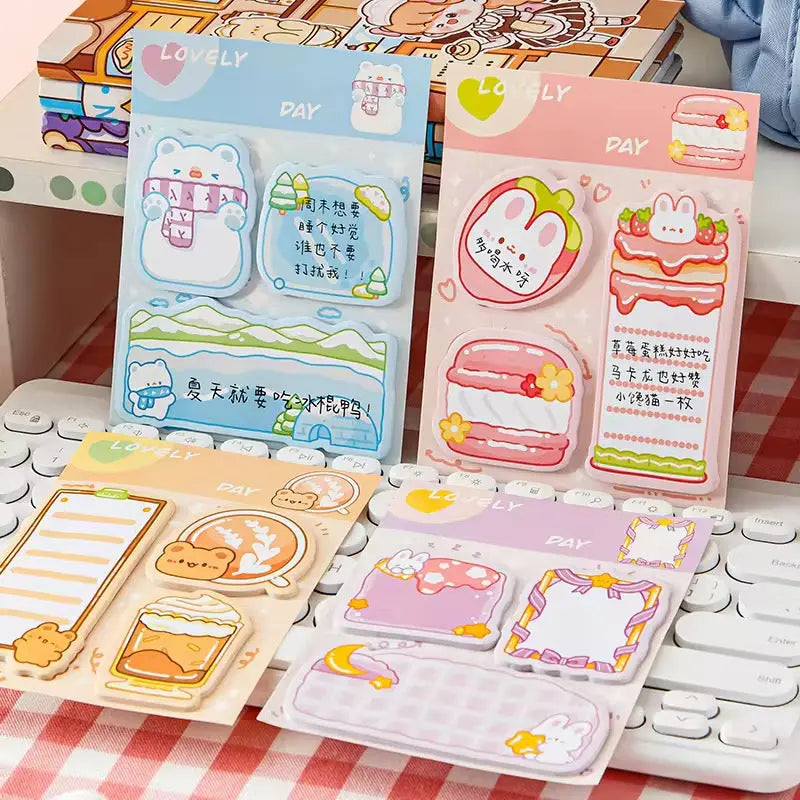 Kawaii Sticky Notes Set Cute Cartoon Memo Pads