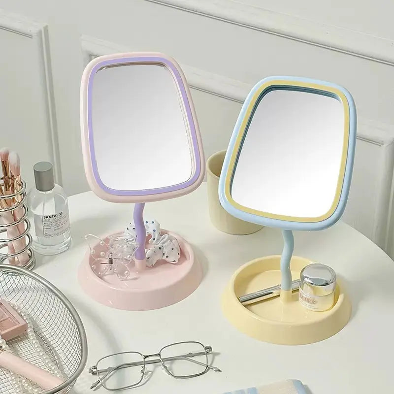 Pastel Wavy Vanity Mirror with Stand