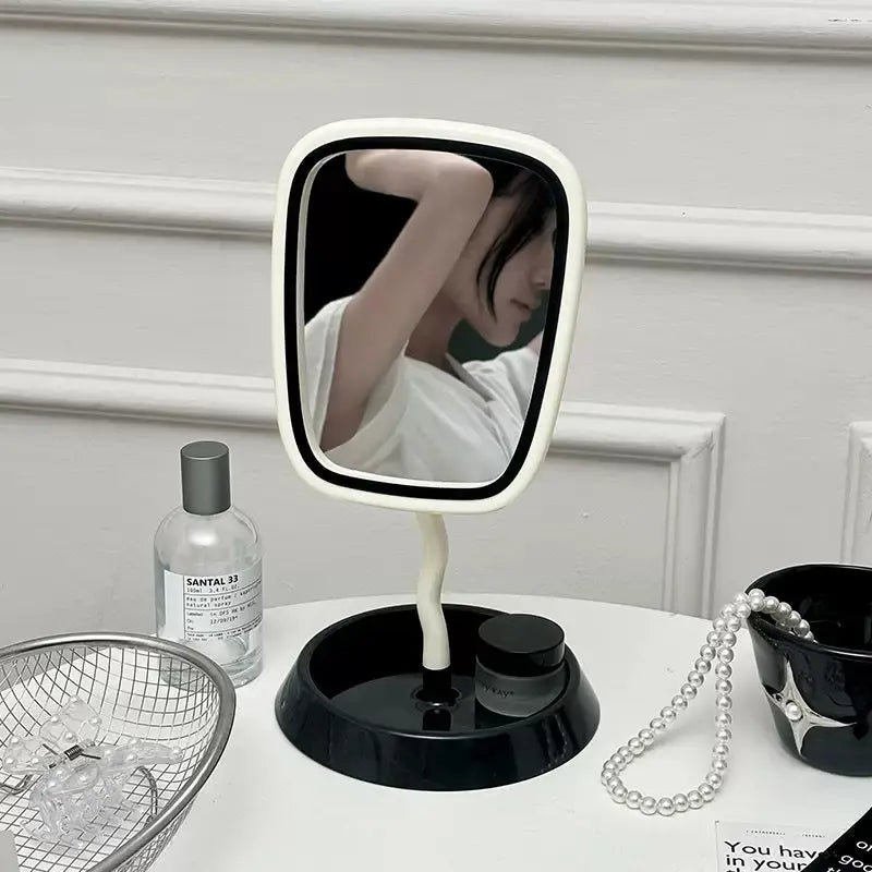 Pastel Wavy Vanity Mirror with Stand