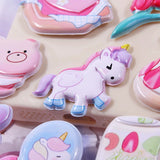 Pack Of 4 Kawaii Puffy Sticker Set 3D Cute Bubble Stickers