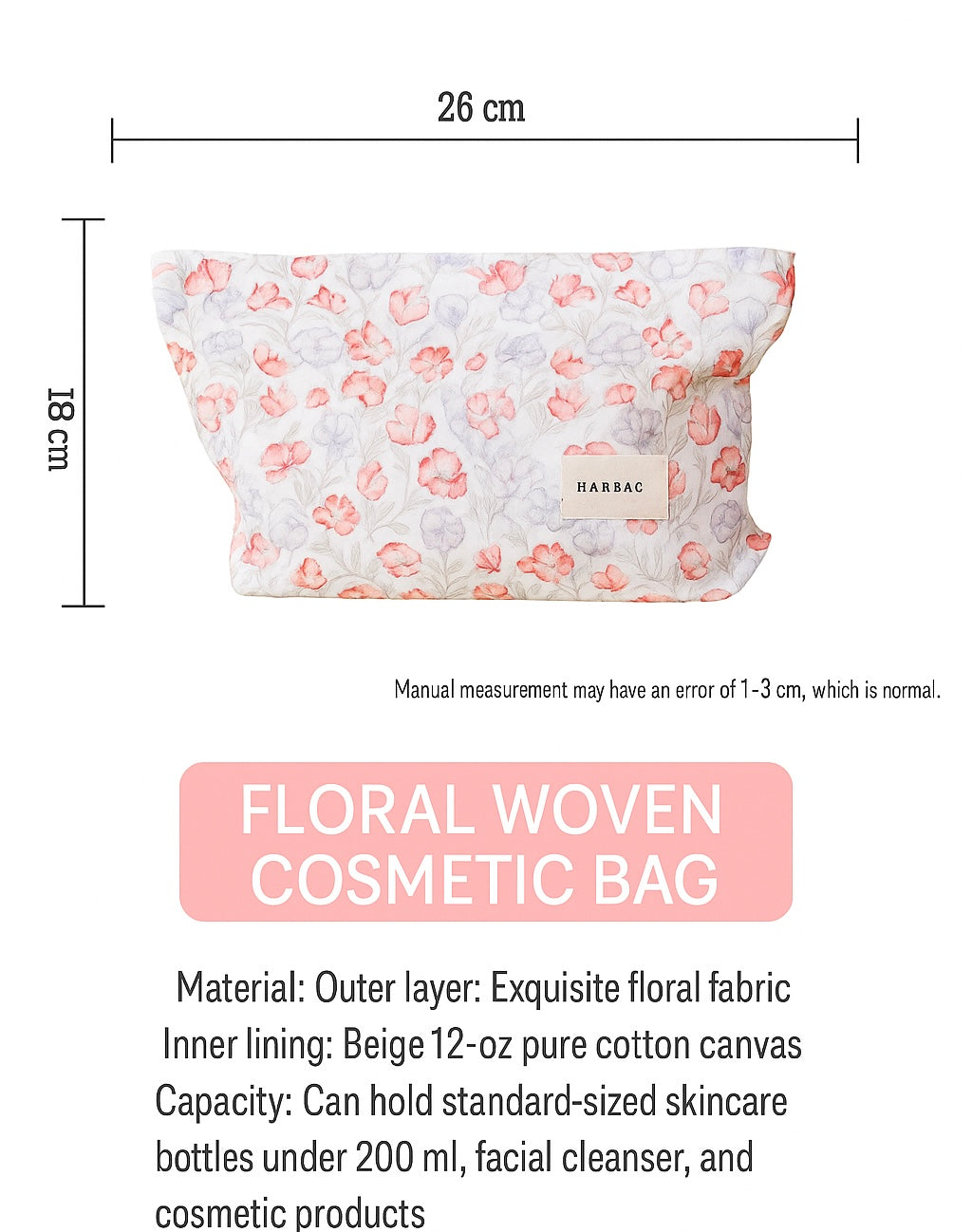 INS Floral Bowknot Cosmetic Bag Travel Clutch & Menstrual Storage Pouch for Women