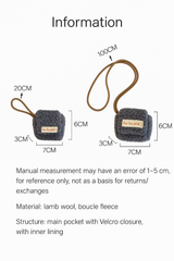 Fleece Makeup Pouch Recycled Cotton Canvas Travel Cosmetic Bag