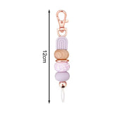 Handmade Beaded Keychain with Wooden & Silicone Beads