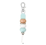 Handmade Beaded Keychain with Wooden & Silicone Beads