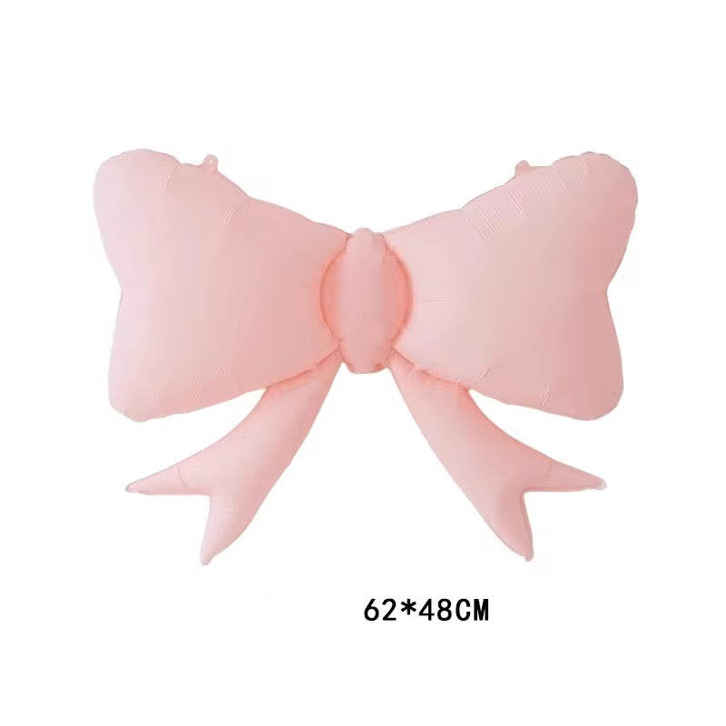 Pastel Bow Mylar Balloons Mylar Matte Bowtie Globos for Girl Baby Shower & Birthday Party Decoration