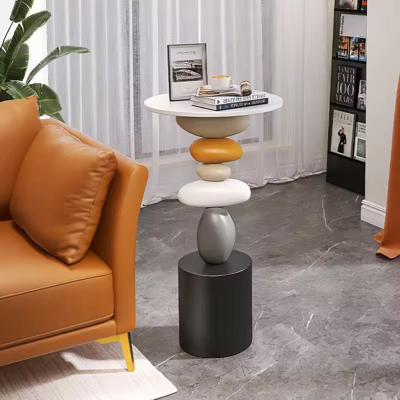 Modern Stone Inspired Stacked Side Table