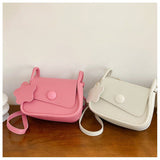 Pastel Colorblock Crossbody Bag with Flower Charm