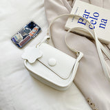 Pastel Colorblock Crossbody Bag with Flower Charm