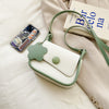 Pastel Colorblock Crossbody Bag with Flower Charm
