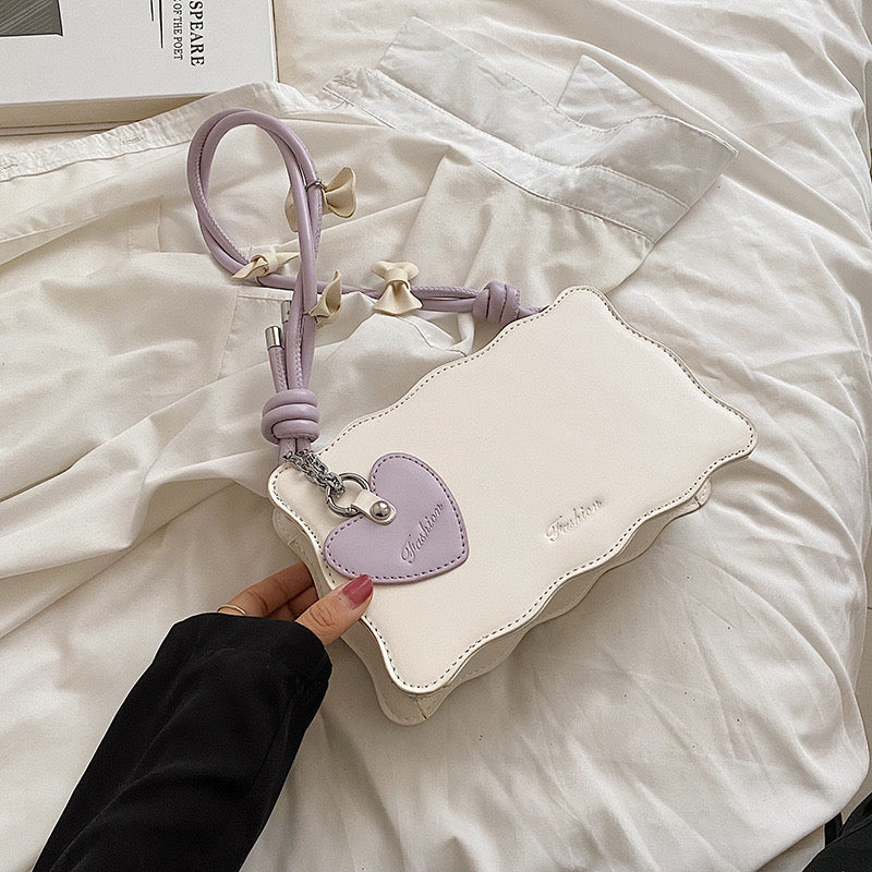 Cute Bow Underarm Bag for Girls Small Square Fashion Shoulder Bag