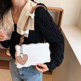 Cute Bow Underarm Bag for Girls Small Square Fashion Shoulder Bag