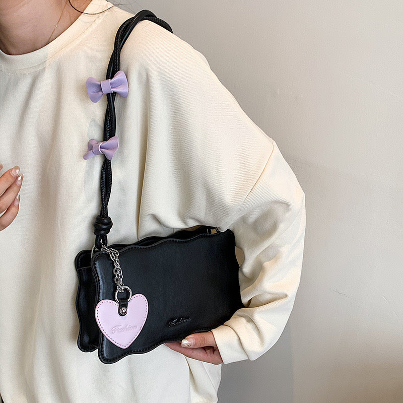 Cute Bow Underarm Bag for Girls Small Square Fashion Shoulder Bag