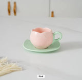 Ceramic Mini Tulip Coffee Mug With Saucers