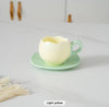 Ceramic Mini Tulip Coffee Mug With Saucers