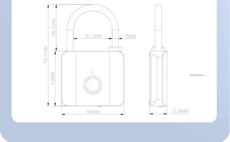 Fingerprint Smart PadlockBiometric Lock for Travel Luggage, Gym Lockers, Cabinets & Backpacks